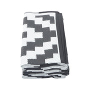 DURAFORCE 8x10ft Outdoor Plastic Straw Rug For Camping Outdoor Carpet RV Mat Black & White