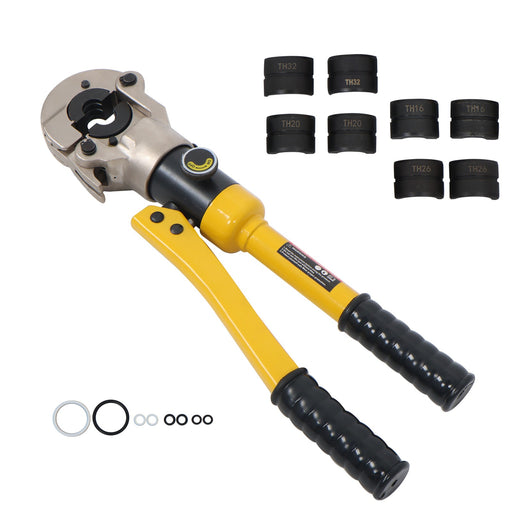 DURAFORCE 8Mt Hydraulic Clamp Copper Tube Crimper Kit w/ H16 TH20 TH26 TH32 Crimping Dies