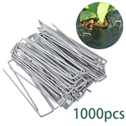 DURAFORCE 6" 11 Gauge 1000 Pack Landscape Staples Garden Stakes Galvanized Sod Staples