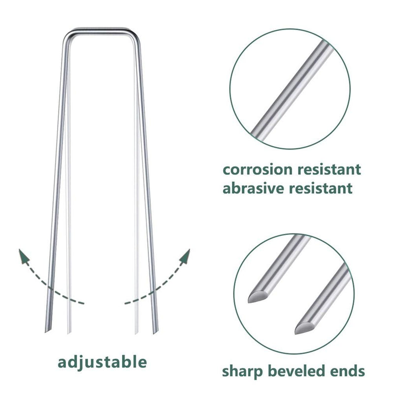 DURAFORCE 6" 11 Gauge 1000 Pack Landscape Staples Garden Stakes Galvanized Sod Staples