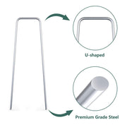DURAFORCE 6" 11 Gauge 1000 Pack Landscape Staples Garden Stakes Galvanized Sod Staples