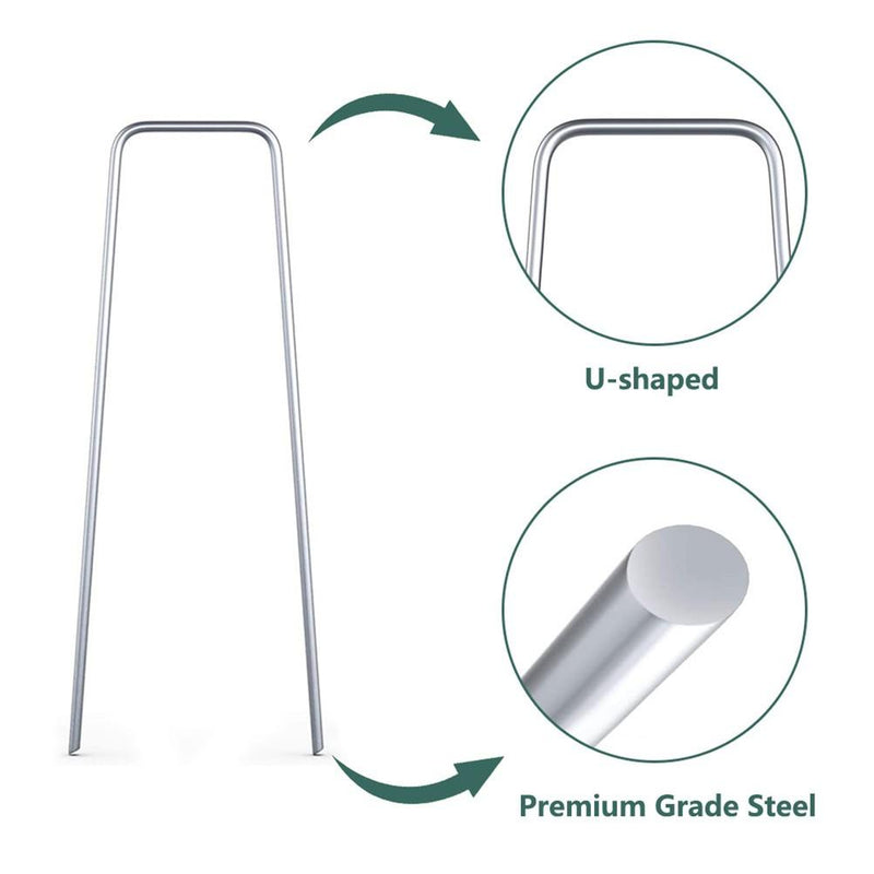 DURAFORCE 6" 11 Gauge 1000 Pack Landscape Staples Garden Stakes Galvanized Sod Staples