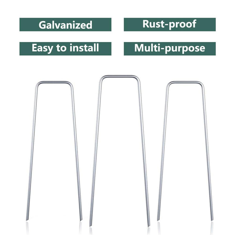 DURAFORCE 6" 11 Gauge 1000 Pack Landscape Staples Garden Stakes Galvanized Sod Staples