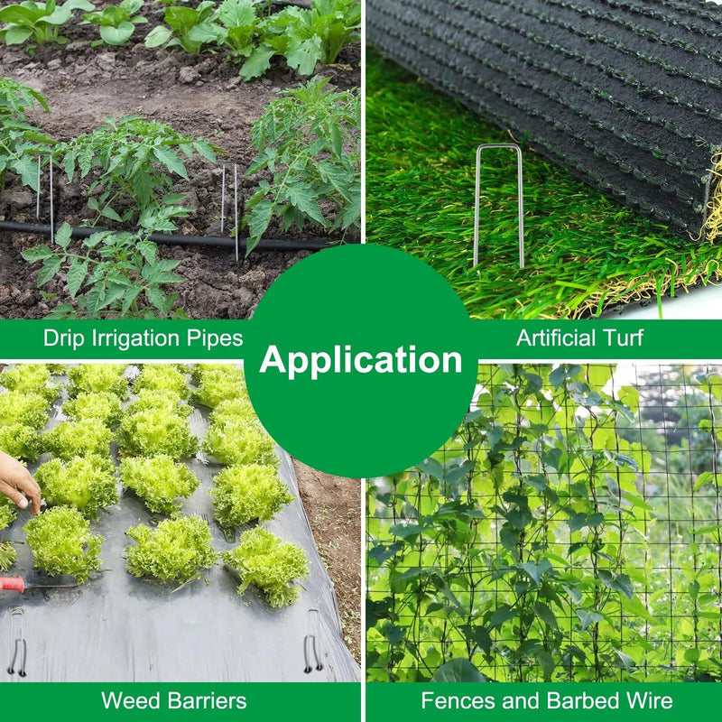 DURAFORCE 6" 11 Gauge 1000 Pack Landscape Staples Garden Stakes Galvanized Sod Staples