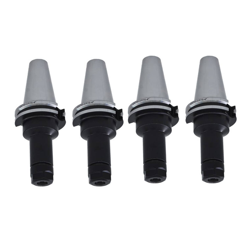 DURAFORCE CAT40-ER16 Collet Chucks W. 4" Long Gage Length 4 Chucks Tool Holder Set