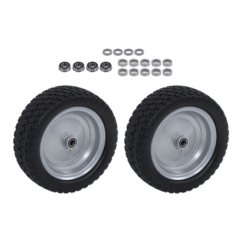 DURAFORCE 2-Pack 13X5.00-6 Tire & Wheel Flat Free 3.4' Axle Hole For Lawn Mower Solid Tire