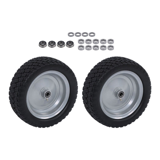 DURAFORCE 2-Pack 13X5.00-6 Tire & Wheel Flat Free 3.4' Axle Hole For Lawn Mower Solid Tire