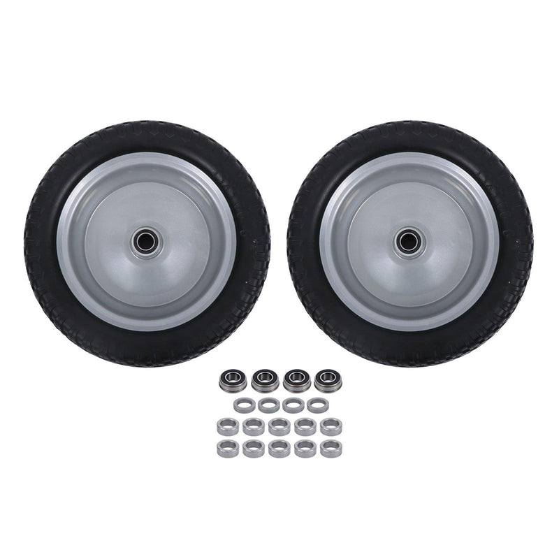 DURAFORCE 2-Pack 13X5.00-6 Tire & Wheel Flat Free 3.4' Axle Hole For Lawn Mower Solid Tire