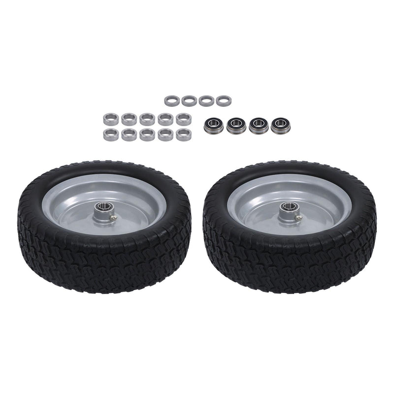 DURAFORCE 2-Pack 13X5.00-6 Tire & Wheel Flat Free 3.4' Axle Hole For Lawn Mower Solid Tire