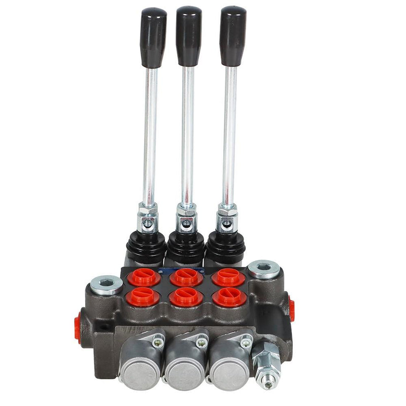 DURAFORCE Hydraulic Directional 3 Spool P40 Control Valve, Manual Operate, 13GPM BSPP