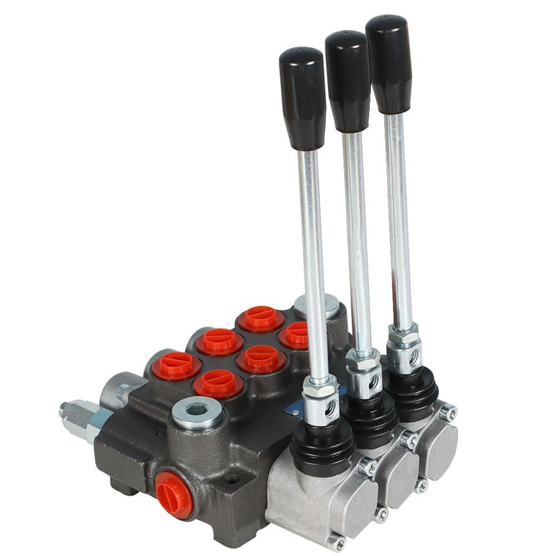 DURAFORCE Hydraulic Directional 3 Spool P40 Control Valve, Manual Operate, 13GPM BSPP