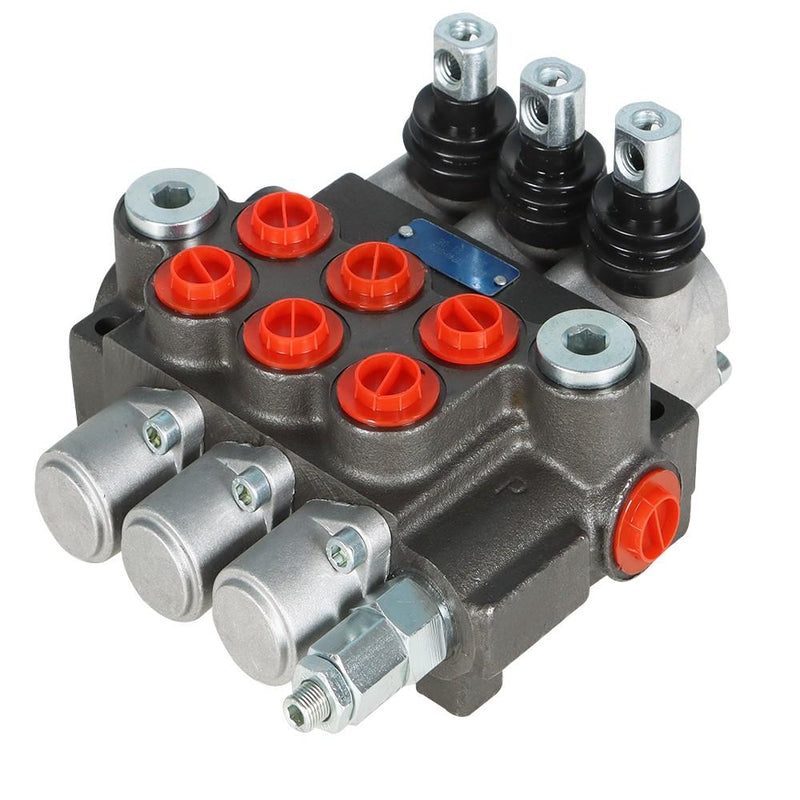 DURAFORCE Hydraulic Directional 3 Spool P40 Control Valve, Manual Operate, 13GPM BSPP