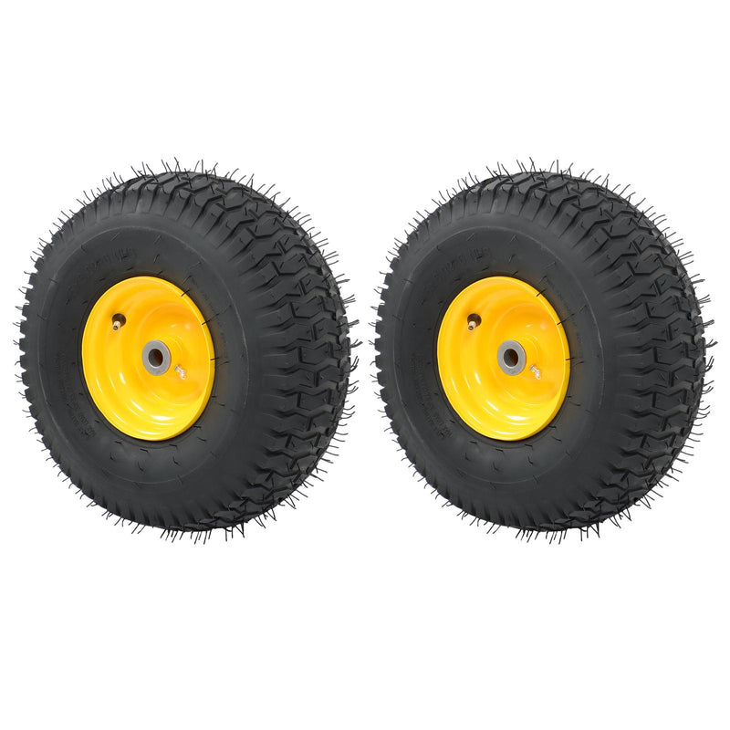 DURAFORCE 15x6.00-6" Turf Saver Tire & Wheel For Lawn Garden Mower Inflatable Wheel 2 Pack