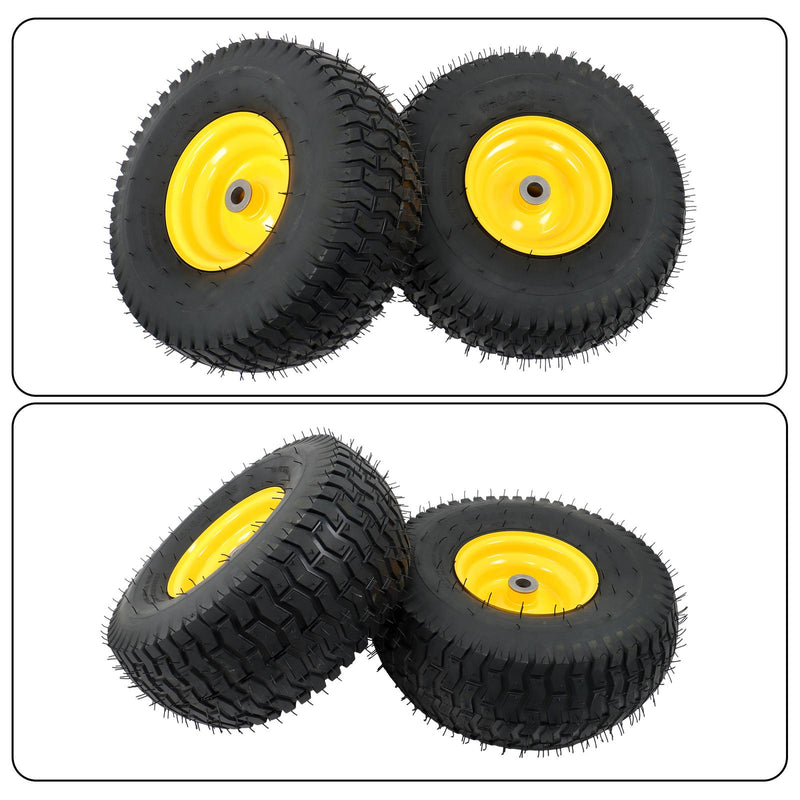 DURAFORCE 15x6.00-6" Turf Saver Tire & Wheel For Lawn Garden Mower Inflatable Wheel 2 Pack