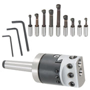 DURAFORCE 9 Pcs Shank Boring Bar Sets Boring Head 2"(7/8-20) With MT2 Shank 3/8-16 1/2"
