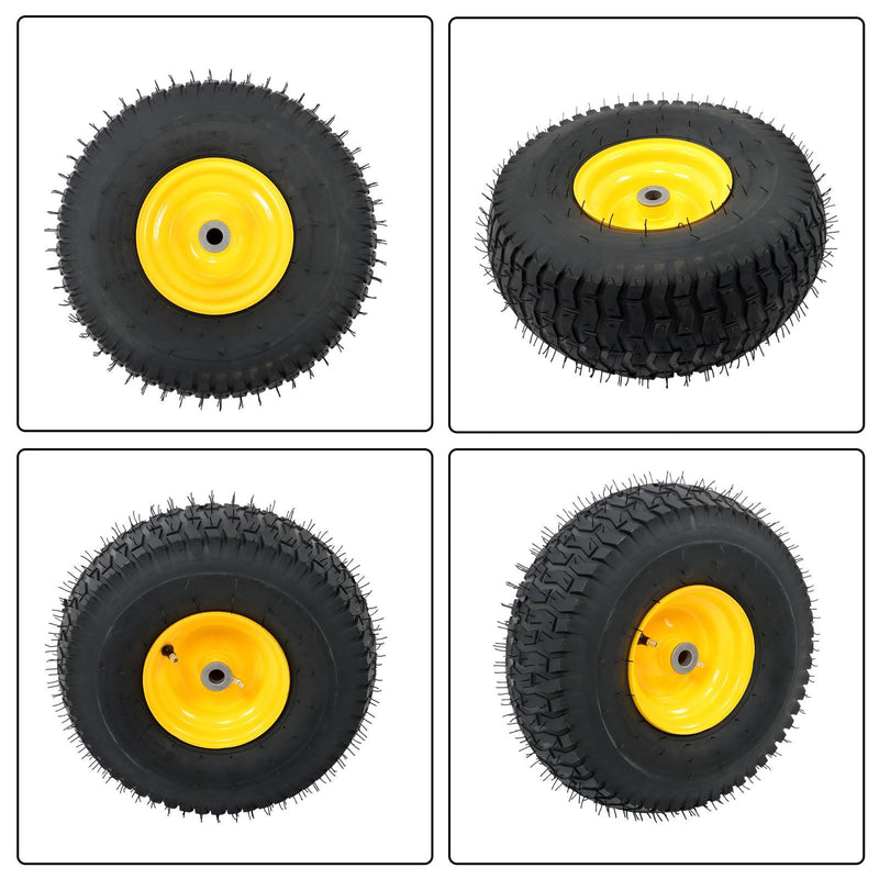 DURAFORCE 15x6.00-6" Turf Saver Tire & Wheel 2 Pcs For Lawn Garden Mower Inflatable Wheel