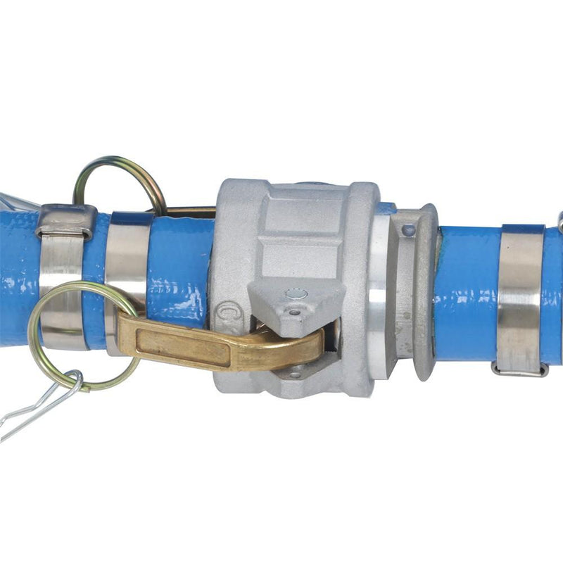 DURAFORCE PVC Irrigation Discharge Hose W/Aluminum Connectors For Pools 1-1/2" x 100 FT