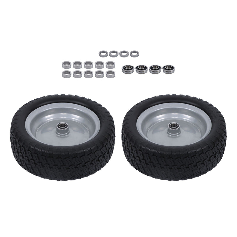 DURAFORCE 2-Pcs 13X5.00-6 Tire & Wheel Flat Free 3.4' Axle Hole For Lawn Mower Solid Tires