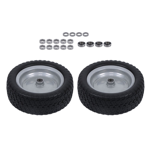 DURAFORCE 2-Pcs 13X5.00-6 Tire & Wheel Flat Free 3.4' Axle Hole For Lawn Mower Solid Tires