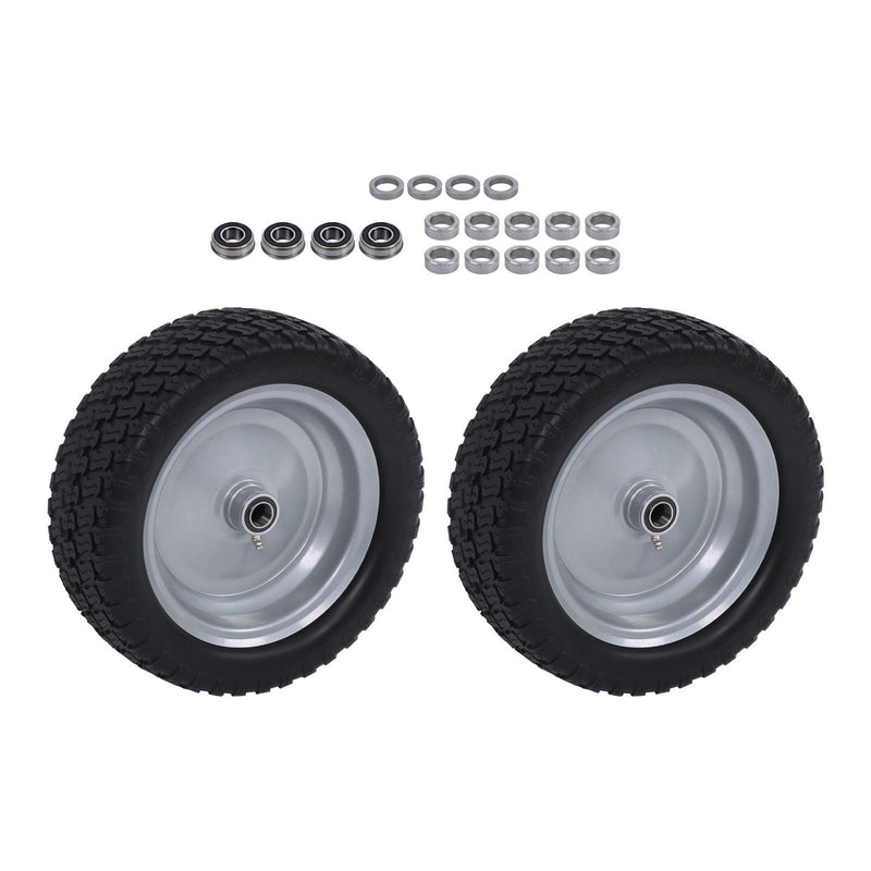 DURAFORCE 2-Pcs 13X5.00-6 Tire & Wheel Flat Free 3.4' Axle Hole For Lawn Mower Solid Tires