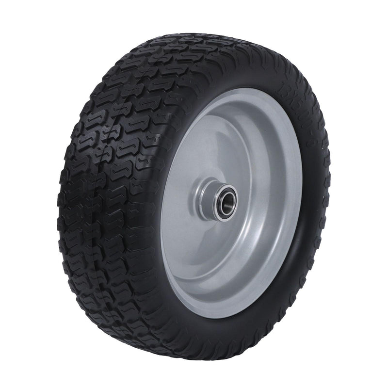 DURAFORCE 2-Pcs 13X5.00-6 Tire & Wheel Flat Free 3.4' Axle Hole For Lawn Mower Solid Tires