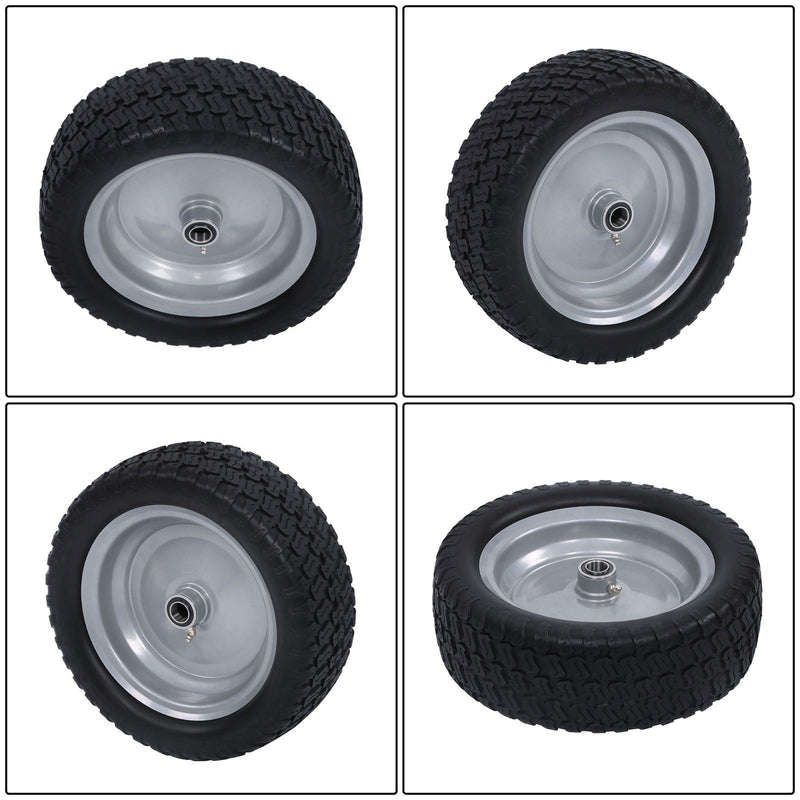 DURAFORCE 2-Pcs 13X5.00-6 Tire & Wheel Flat Free 3.4' Axle Hole For Lawn Mower Solid Tires