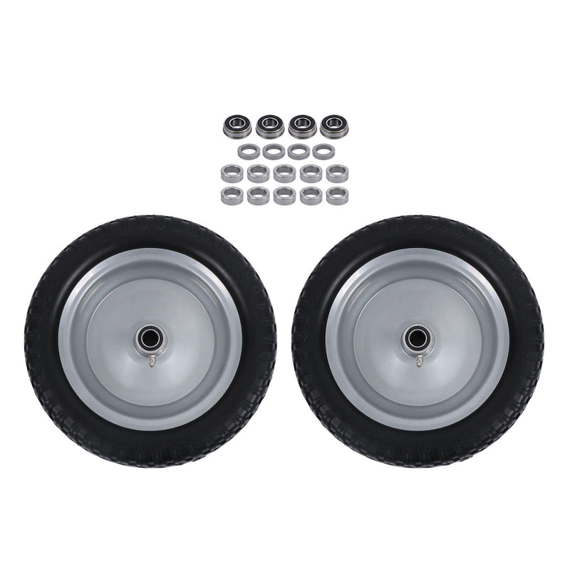 DURAFORCE 2-Pcs 13X5.00-6 Tire & Wheel Flat Free 3.4' Axle Hole For Lawn Mower Solid Tires
