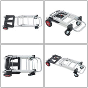 DURAFORCE 2 In 1 400Lbs Hand Truck Folding Dolly Cart Portable Trolley Heavy Duty Aluminum