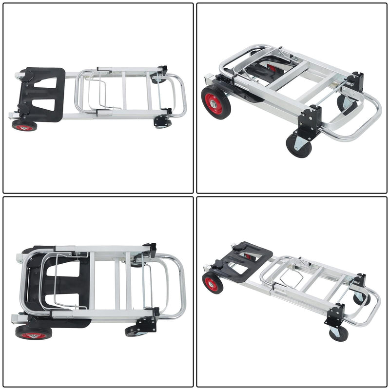 DURAFORCE 2 In 1 400Lbs Hand Truck Folding Dolly Cart Portable Trolley Heavy Duty Aluminum