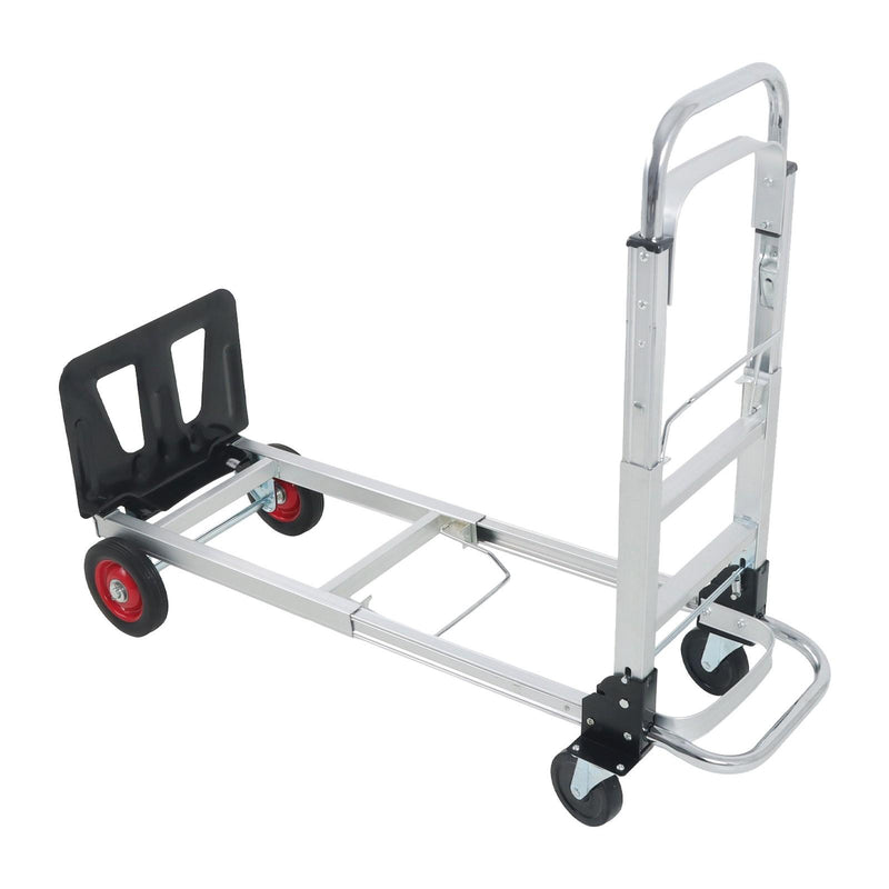DURAFORCE 2 In 1 400Lbs Hand Truck Folding Dolly Cart Portable Trolley Heavy Duty Aluminum