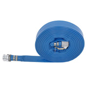 DURAFORCE 1.5" x 100' Blue PVC Backwash and Discharge Hose For Swimming Pools W/ Fittings