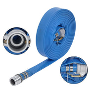 DURAFORCE 1.5" x 100' Blue PVC Backwash and Discharge Hose For Swimming Pools W/ Fittings