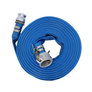 DURAFORCE 1.5" x 100' Blue PVC Backwash and Discharge Hose For Swimming Pools W/ Fittings