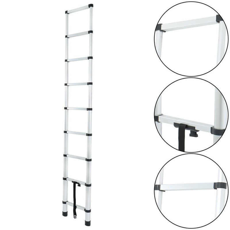 DURAFORCE 8.5ft 2.6M Aluminum Telescopic Ladder Heavy Duty Folding Extension Step Ladder