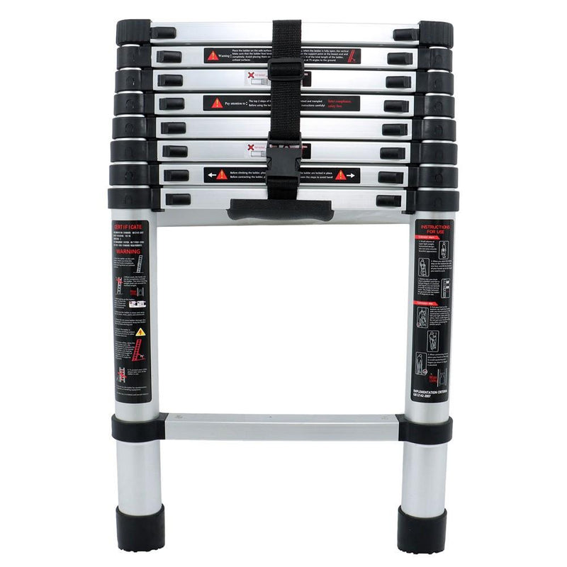 DURAFORCE 8.5ft 2.6M Aluminum Telescopic Ladder Heavy Duty Folding Extension Step Ladder