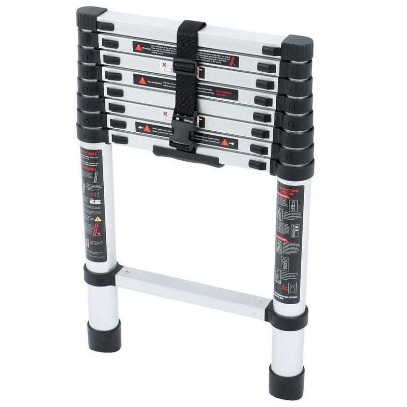 DURAFORCE 8.5ft 2.6M Aluminum Telescopic Ladder Heavy Duty Folding Extension Step Ladder