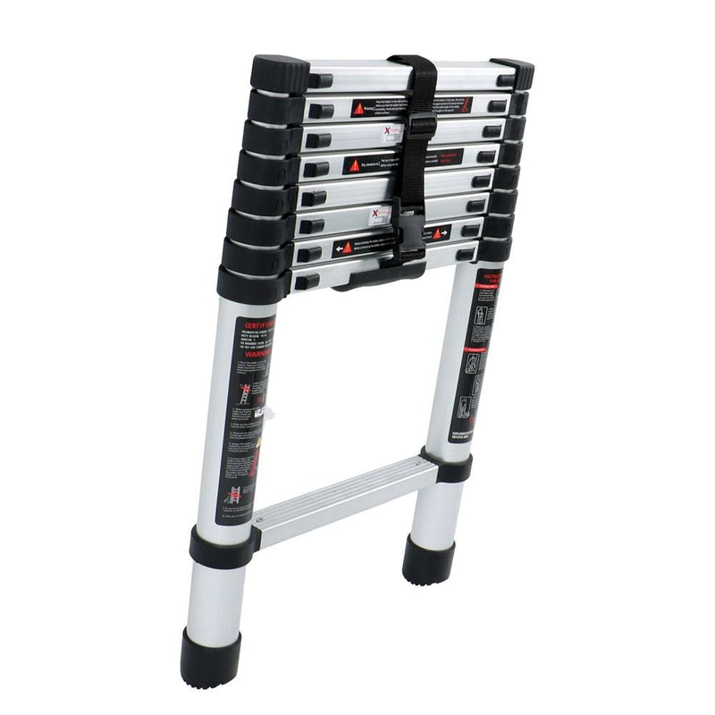 DURAFORCE 8.5ft 2.6M Aluminum Telescopic Ladder Heavy Duty Folding Extension Step Ladder