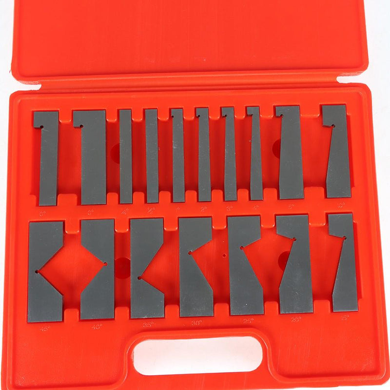 DURAFORCE 17 pcs Hardened Steel Precision Angle Block 1/4 to 45 Degree Set Accuracy .0003"