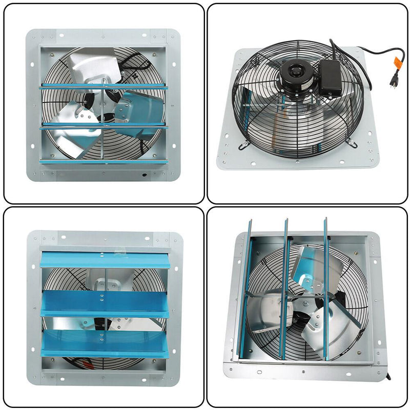 DURAFORCE Aluminum High Speed 14 Inch Shutter Exhaust Fan Wall Mounted Greenhouse Garage