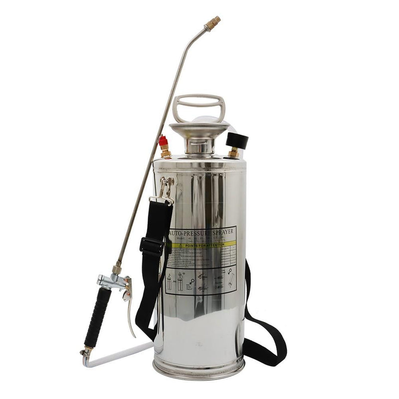 DURAFORCE 2 Gallon Pump Sprayer For Lawn Garden W/ Reinforced Hose Stainless Steel Sprayer