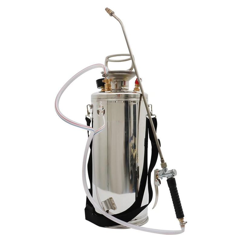 DURAFORCE 2 Gallon Pump Sprayer For Lawn Garden W/ Reinforced Hose Stainless Steel Sprayer