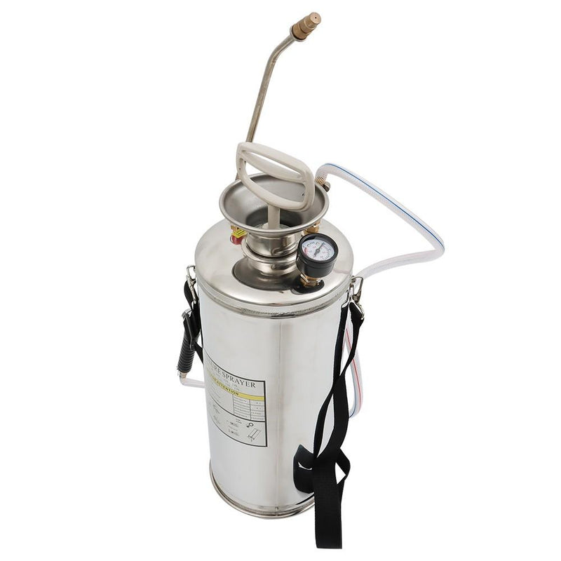 DURAFORCE 2 Gallon Pump Sprayer For Lawn Garden W/ Reinforced Hose Stainless Steel Sprayer
