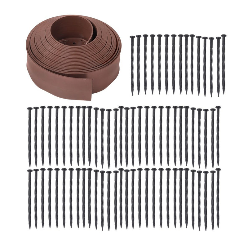 DURAFORCE 49FT 4" Garden Landscape Edging No Dig Lawn Edging Border With 75 8-In Spikes
