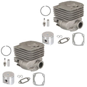 DURAFORCE 2 Pack 52 MM Cylinder Piston Kit For Husqvarna 361 365 371 372 372xp 371K
