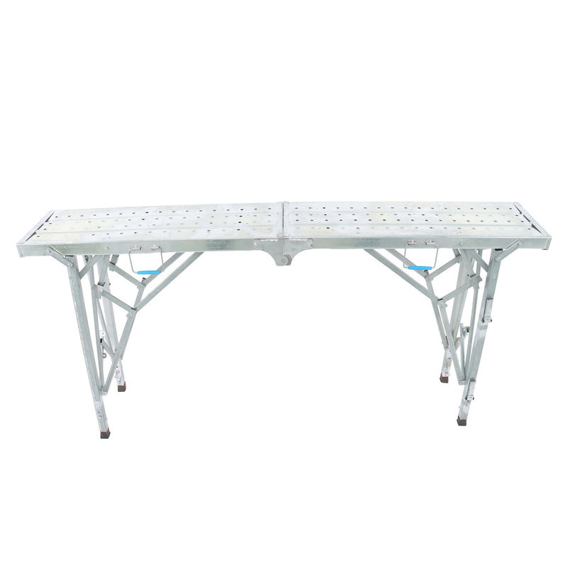 DURAFORCE 1.8m Versatile Folding Ladder Scaffolding Platform For Drywall Decorating