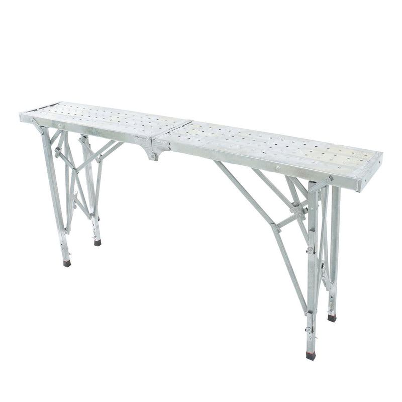 DURAFORCE 1.8m Versatile Folding Ladder Scaffolding Platform For Drywall Decorating