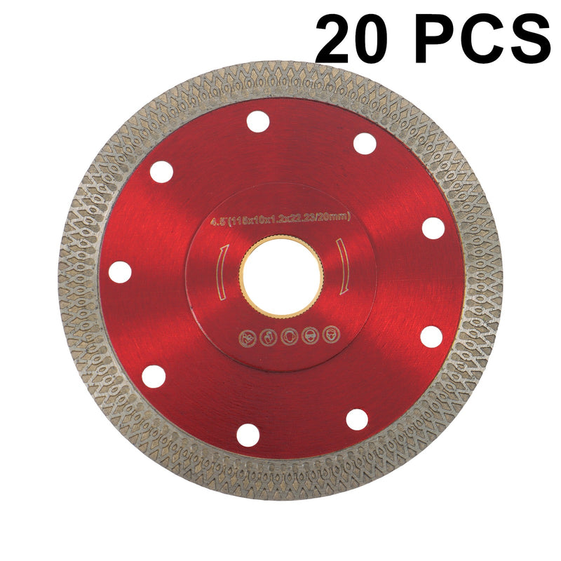 DURAFORCE 4-1/2" Circular Saw Blades Thin Diamond Blades for Angle Grinder Set of 20
