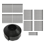 DURAFORCE 49FT 4" Black Garden Landscape Edging No Dig Lawn Edging Border W/75 8-In Spikes