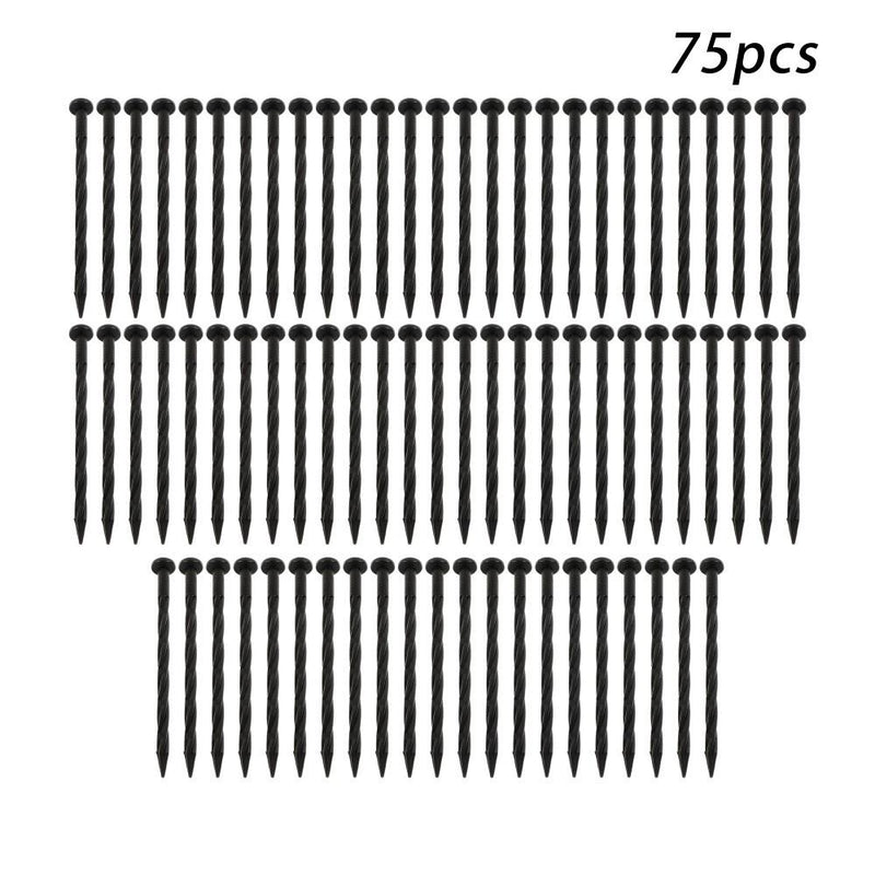 DURAFORCE 49FT 4" Black Garden Landscape Edging No Dig Lawn Edging Border W/75 8-In Spikes