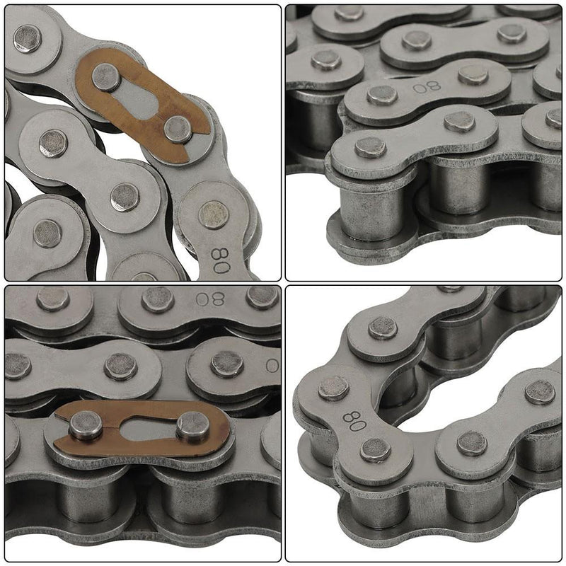 DURAFORCE High Quality 2 Pack #80 Stainless Steel Roller Chain 10 Feet W/ Connector Links
